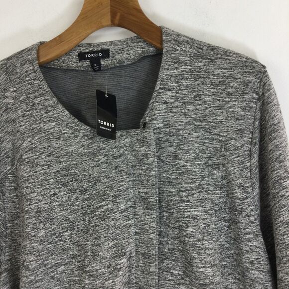 Torrid Womens Studio Double Knit Full Zip Up Moto Jacket Gray Plus Size 6X NWT - Picture 4 of 11